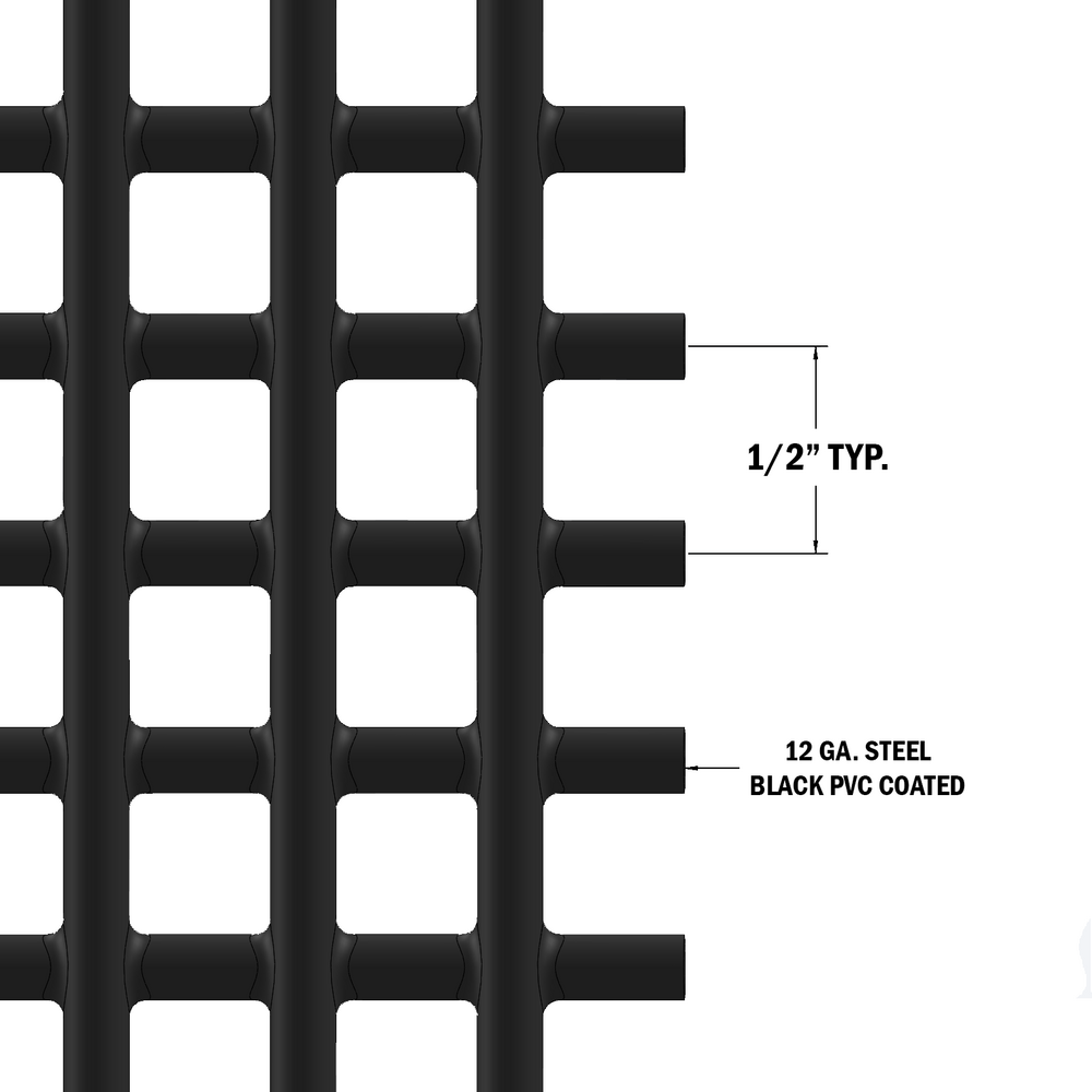63-050-BK MODULAR SOLUTIONS MESH<br>1/2'' X 4' X 8', BLACK